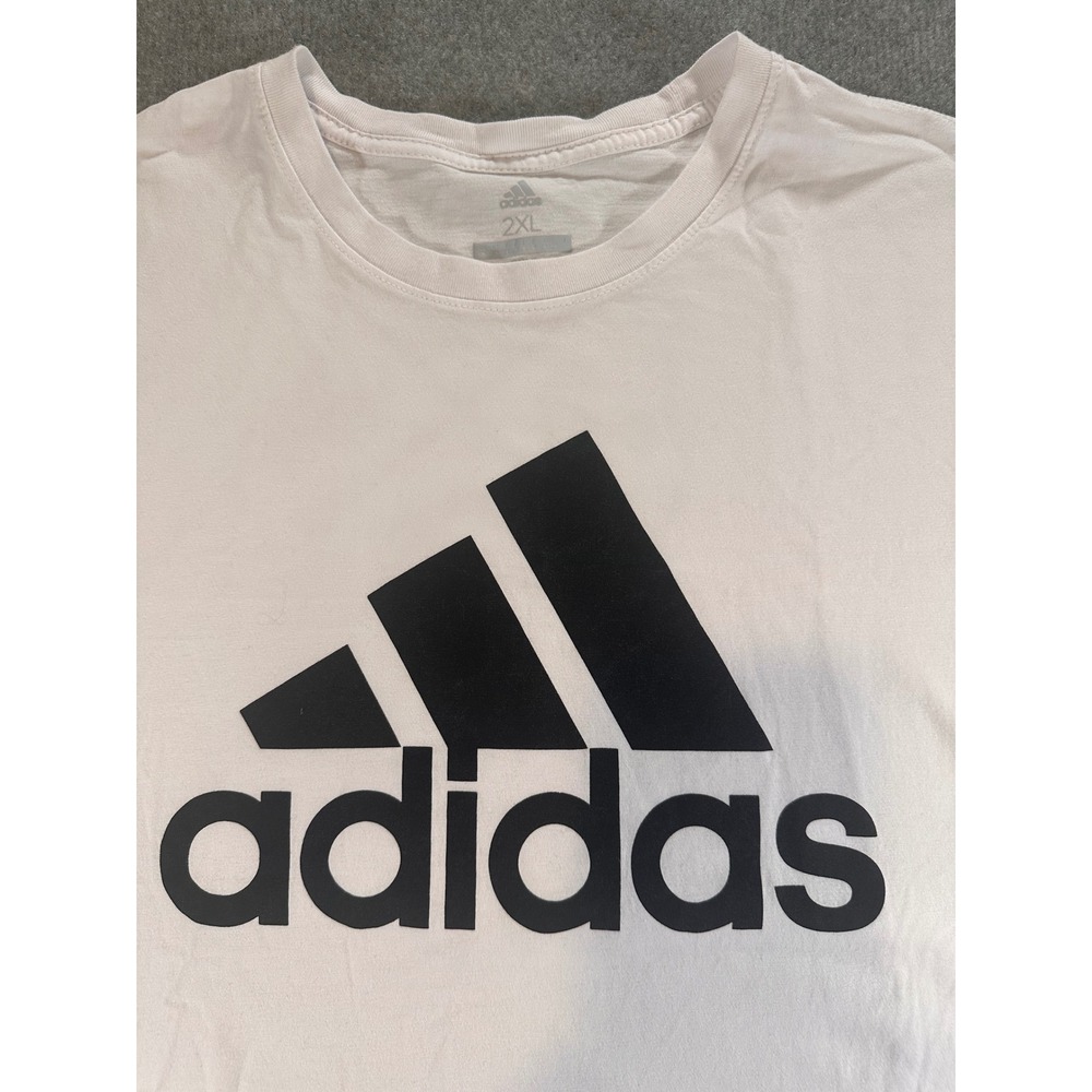 Adidas Golf Mens Graphic T-Shirt White Black Logo Tee 2XL Short Sleeve Cotton
